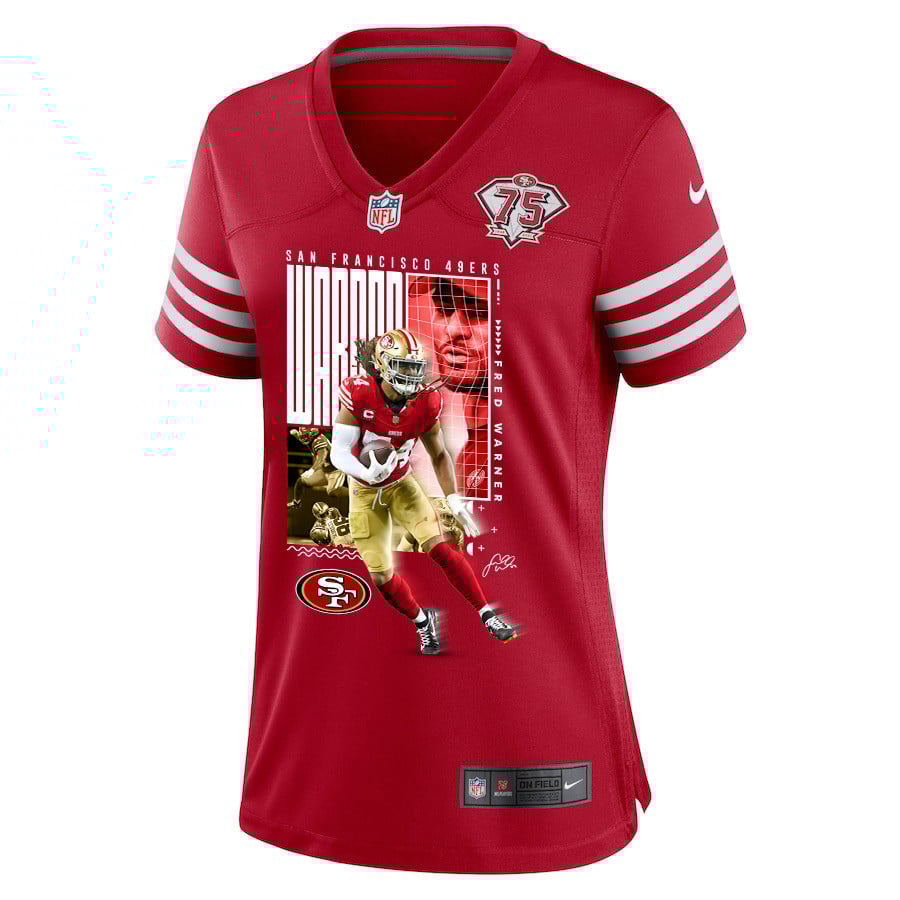 Fred Warner 54 San Francisco 49ers All-Pro Fred Game Scarlet NFL Jersey Women's