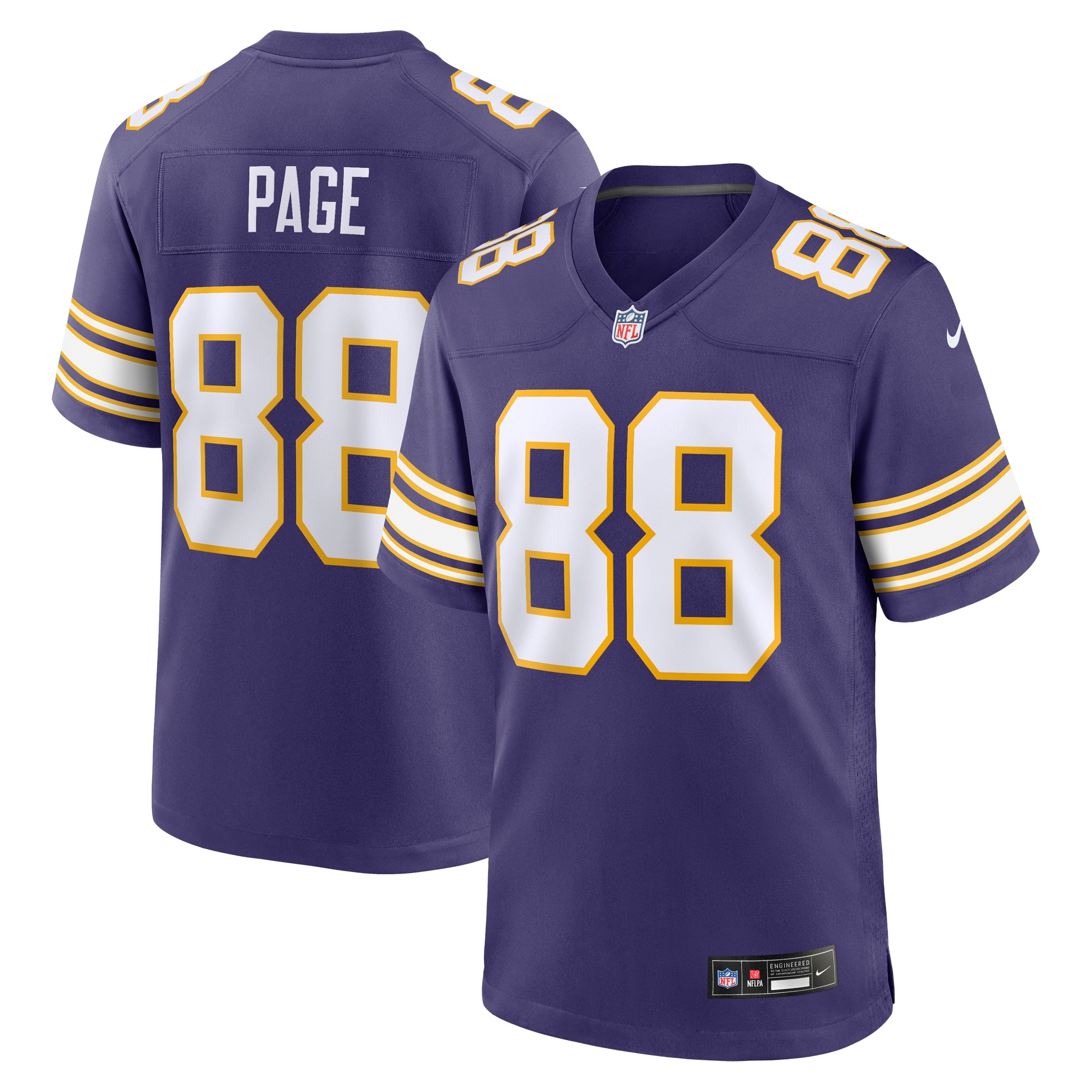 Minnesota Vikings Alan Page Purple Classic Retired Player NFL Jersey Men's