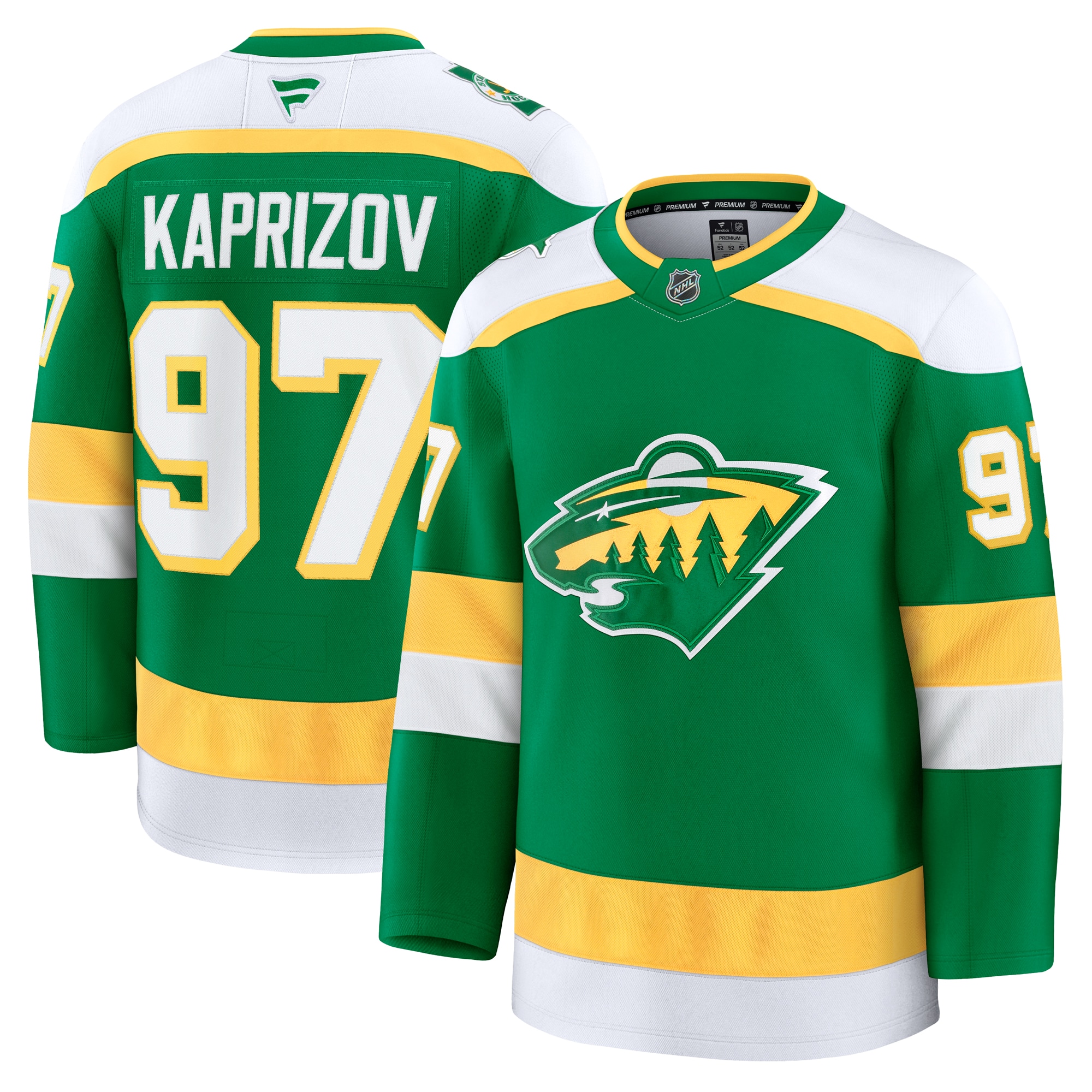 Minnesota Wild Kirill Kaprizov Green Alternate Premium NHL Jersey Men's