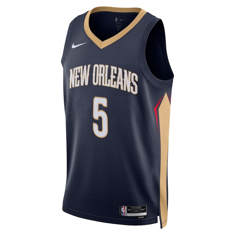 Dejounte Murray 5 New Orleans Pelicans Unisex 2024 Offseason Addition Swingman Navy NBA Jersey Unisex