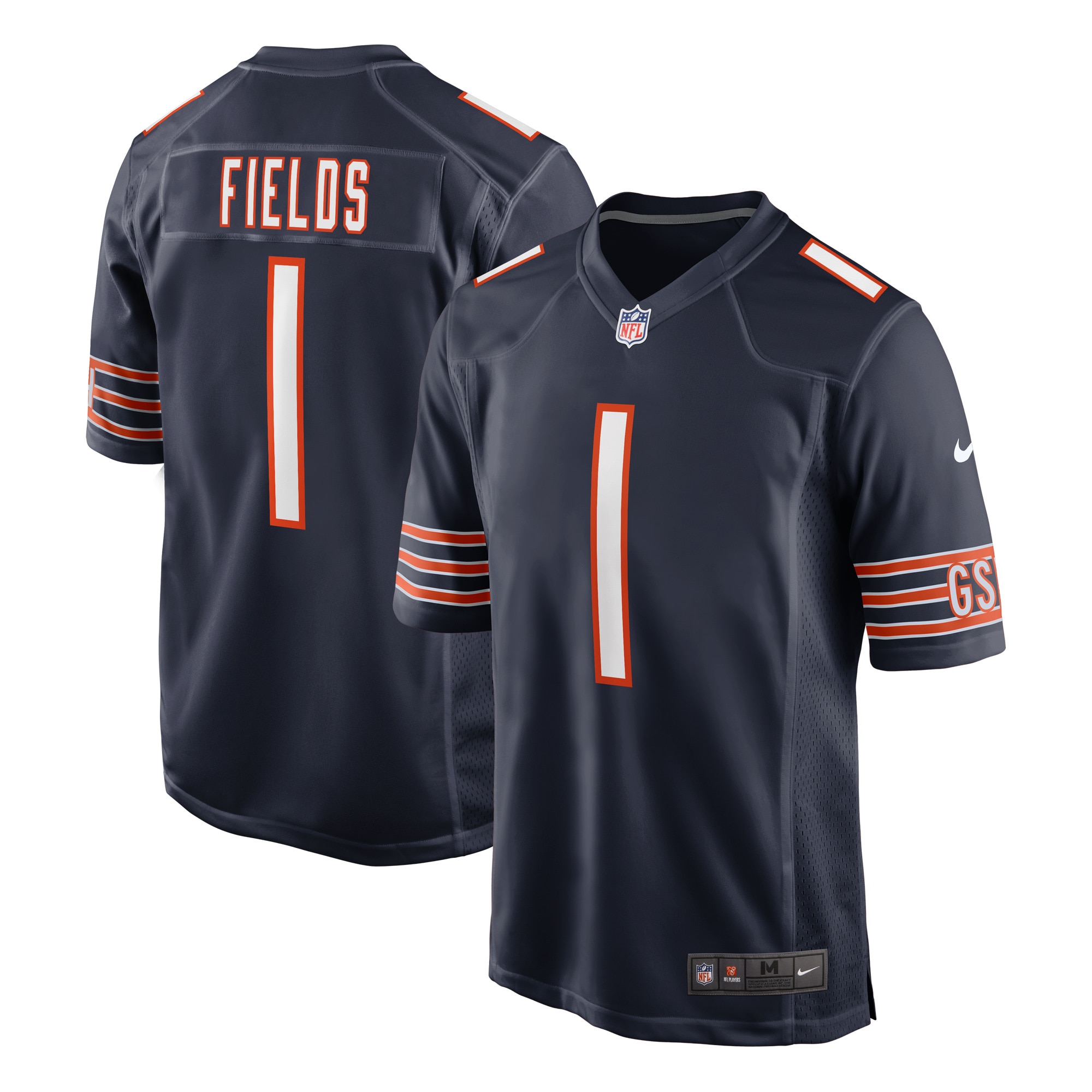 Chicago Bears Justin Fields Navy Game NFL Jersey Men's