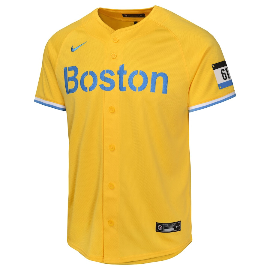 Rafael Devers 11 Boston Red Sox City Connect Limited Gold MLB Jersey Youth