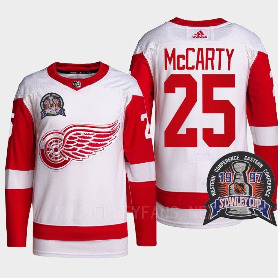 Darren McCarty 25 1997 Stanley Cup Detroit Red Wings Red 25th Anniversary NHL Jersey Men's