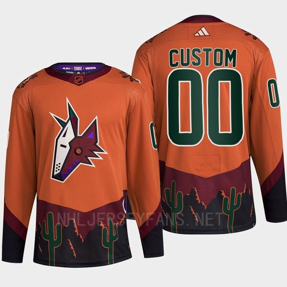 Arizona Coyotes 2022 Reverse Retro 2.0 Custom 00 Orange Primegreen NHL Jersey Men's