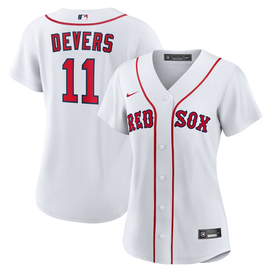 Rafael Devers 11 Boston Red Sox Home Player White MLB Jersey Women's