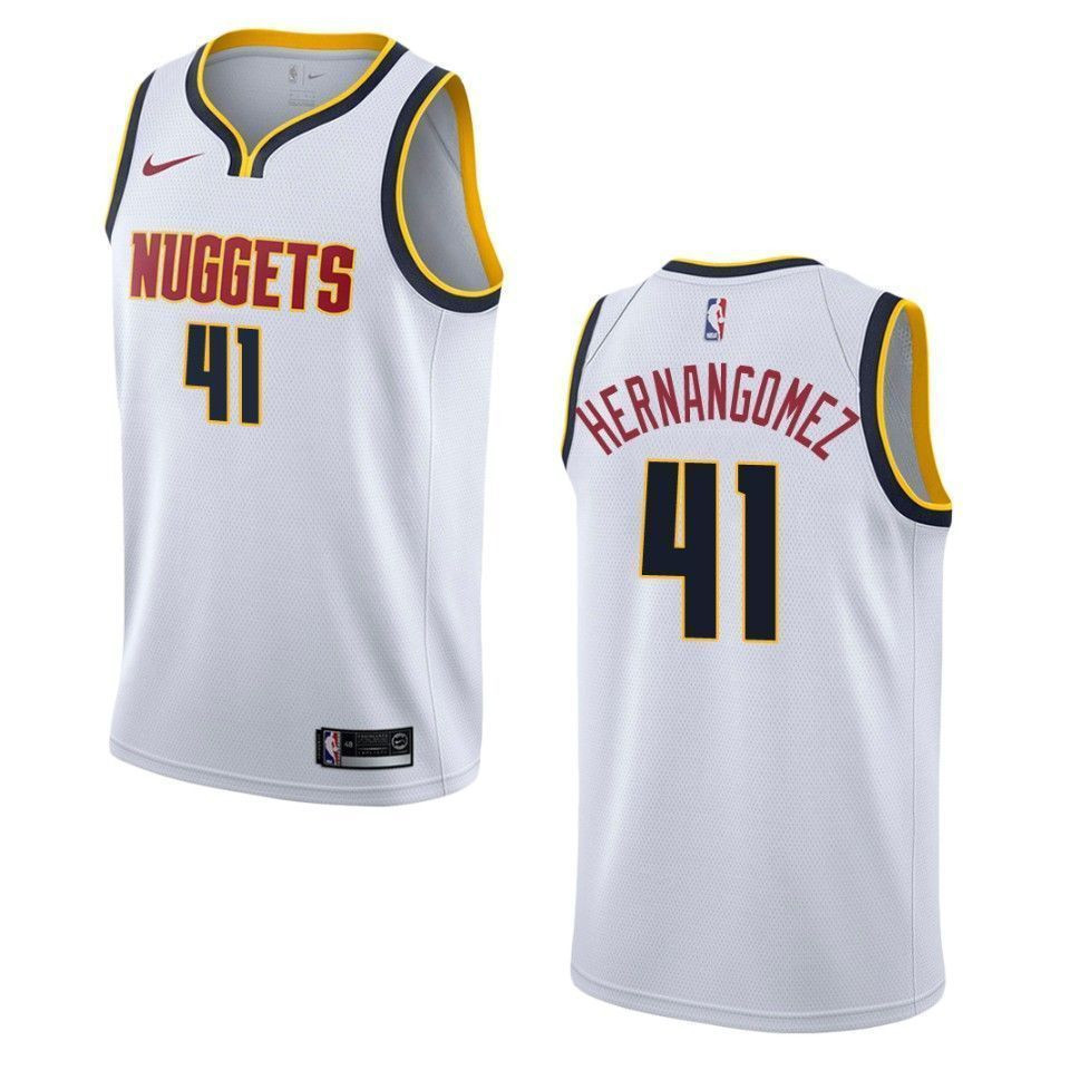 Denver Nuggets 41 Juan Hernangomez Association Swingman Wihte NBA Jersey Men's