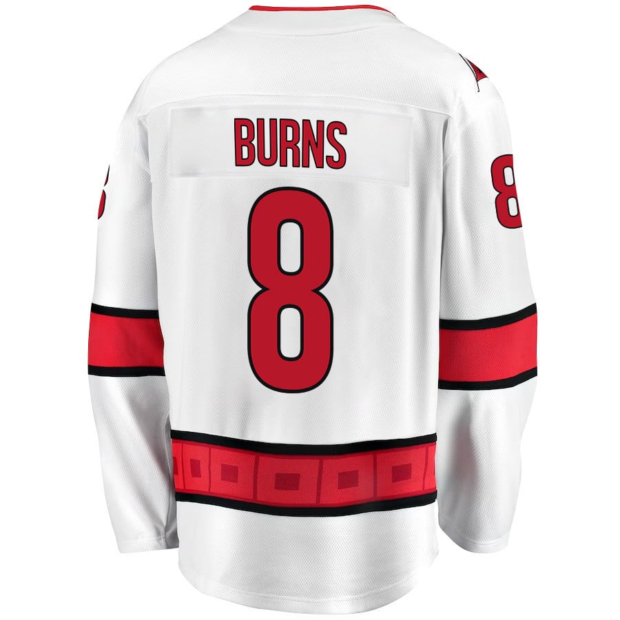 Brent Burns 8 Carolina Hurricanes Stanley Cup 2023 Playoffs Patch Away Breakaway White NHL Jersey Men's