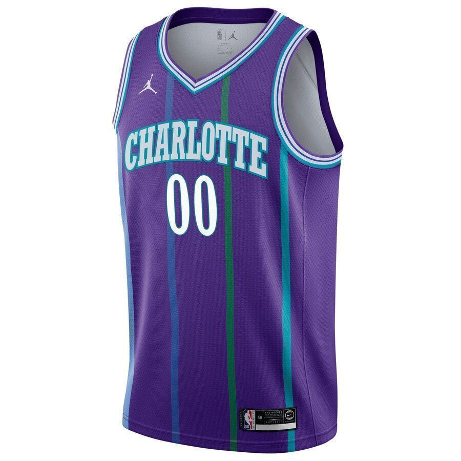 Charlotte Hornets Hardwood Classics Custom Swingman Purple NBA Jersey Men's