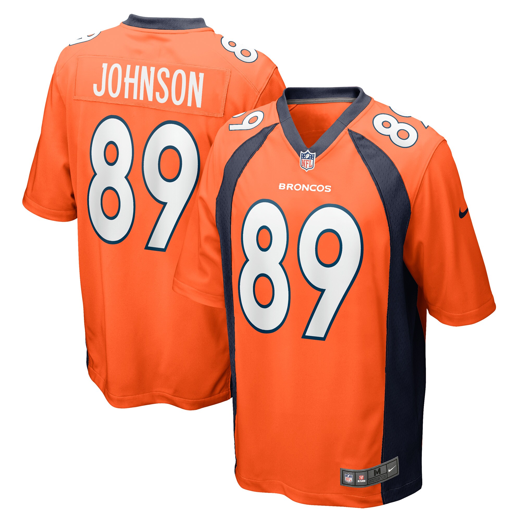 Denver Broncos Brandon Johnson Orange Game Player NFL Jersey Men's
