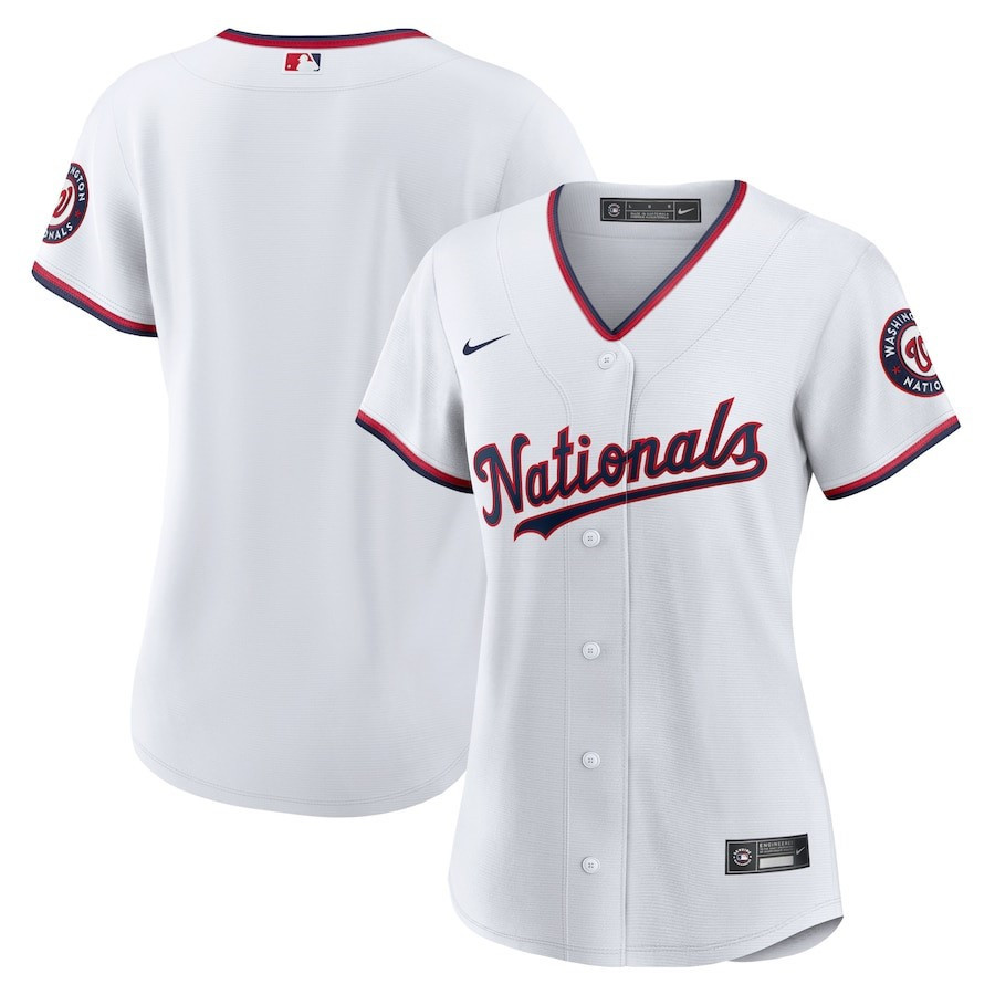 Washington Nationals Home Blank White MLB Jersey Women's