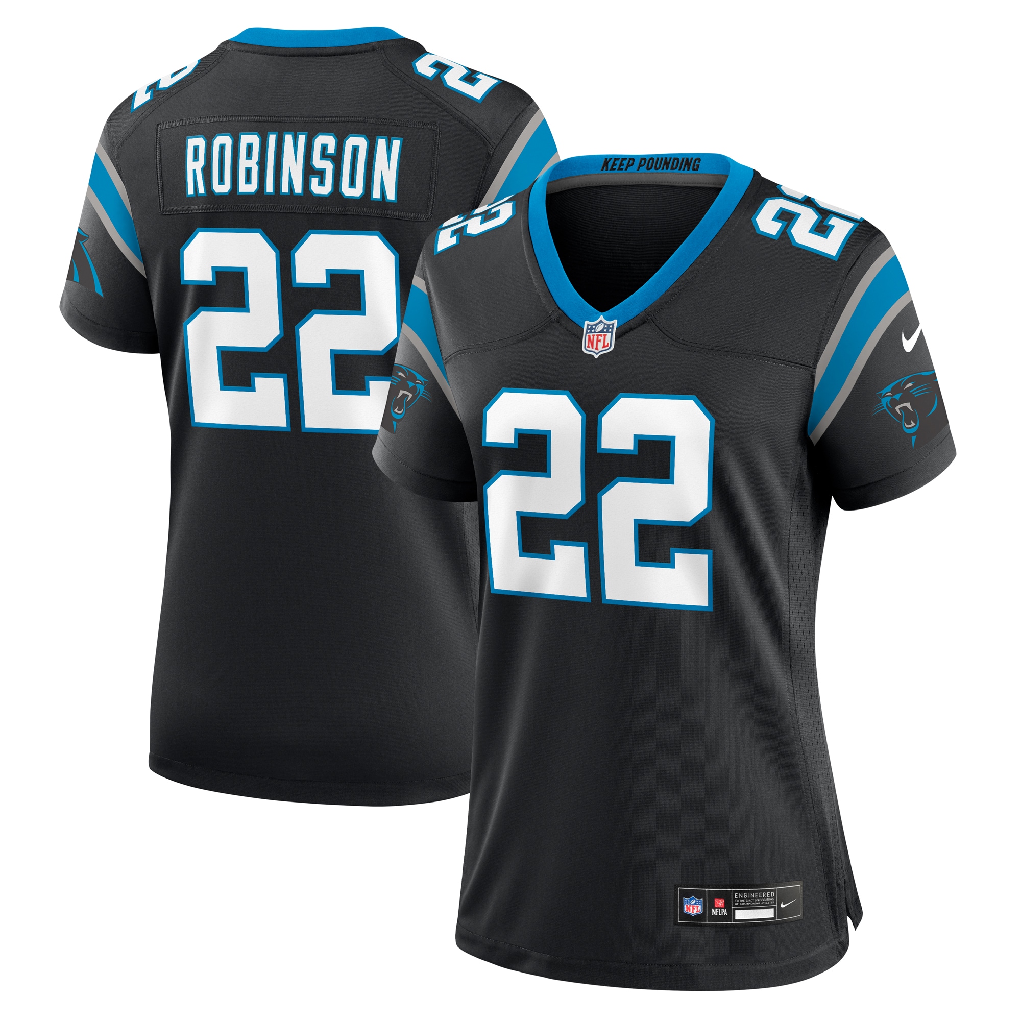 Carolina Panthers Jammie Robinson Black Game NFL Jersey Women's