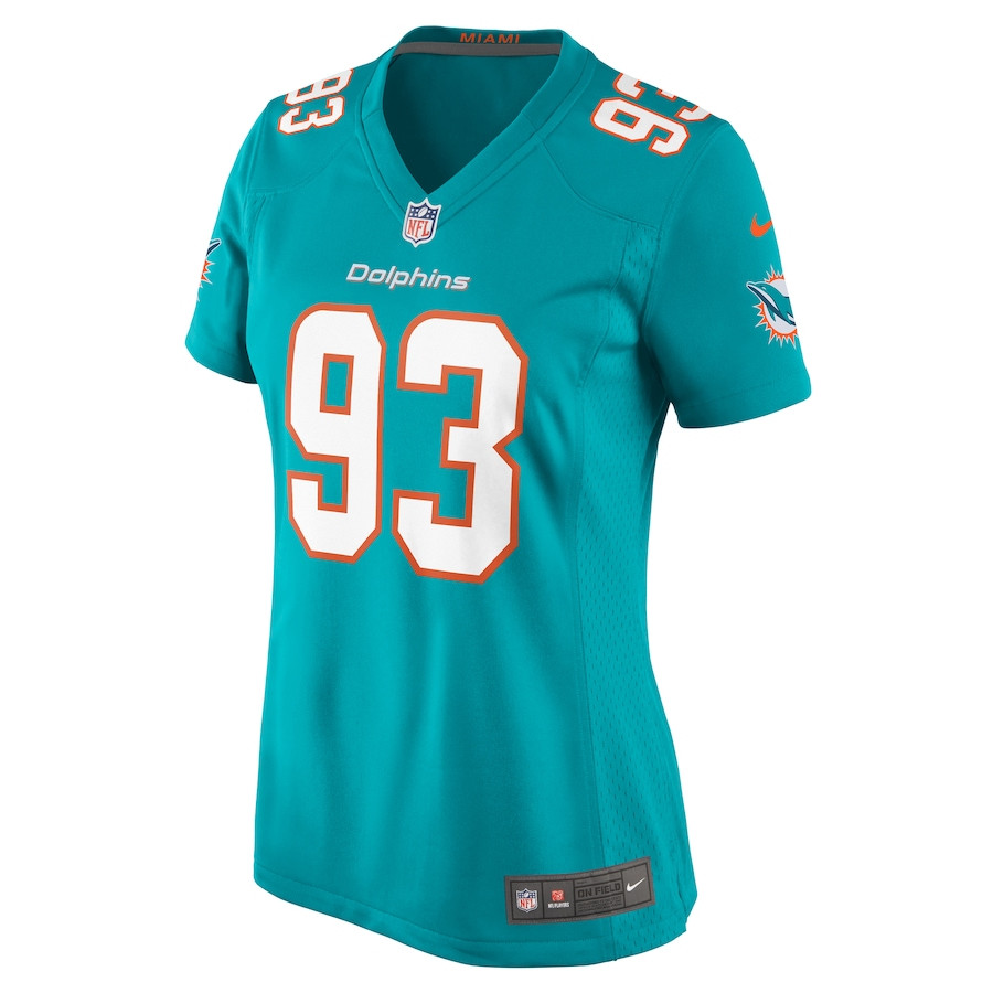Calais Campbell 93 Miami Dolphins Game Aqua NFL Jersey Women's
