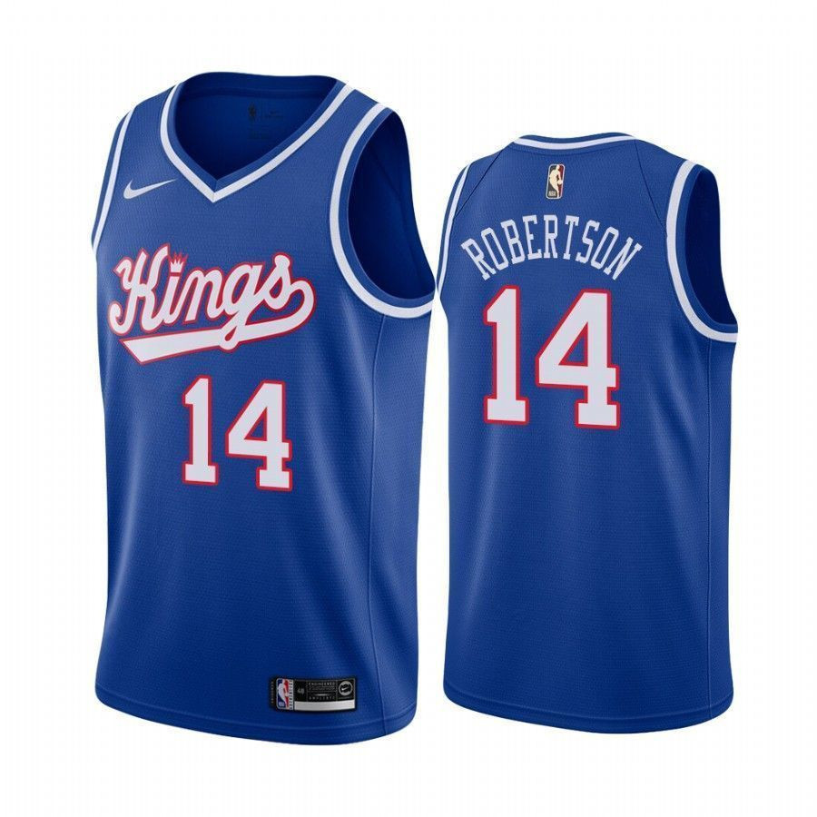 Sacramento Kings Oscar Robertson 14 Blue Throwback NBA Jersey Men's