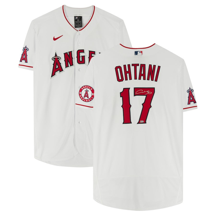 Shohei Ohtani 17 Los Angeles Angels Signed White MLB Jersey Men's