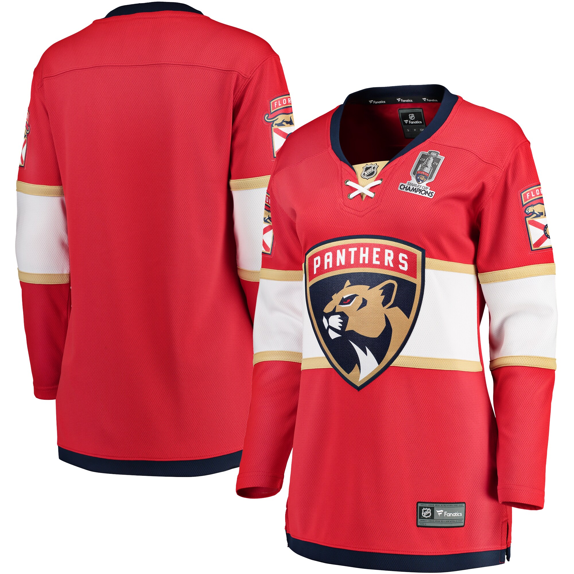 Florida Panthers Red Home 2024 Stanley Cup Champions Breakaway NHL Jersey Women's