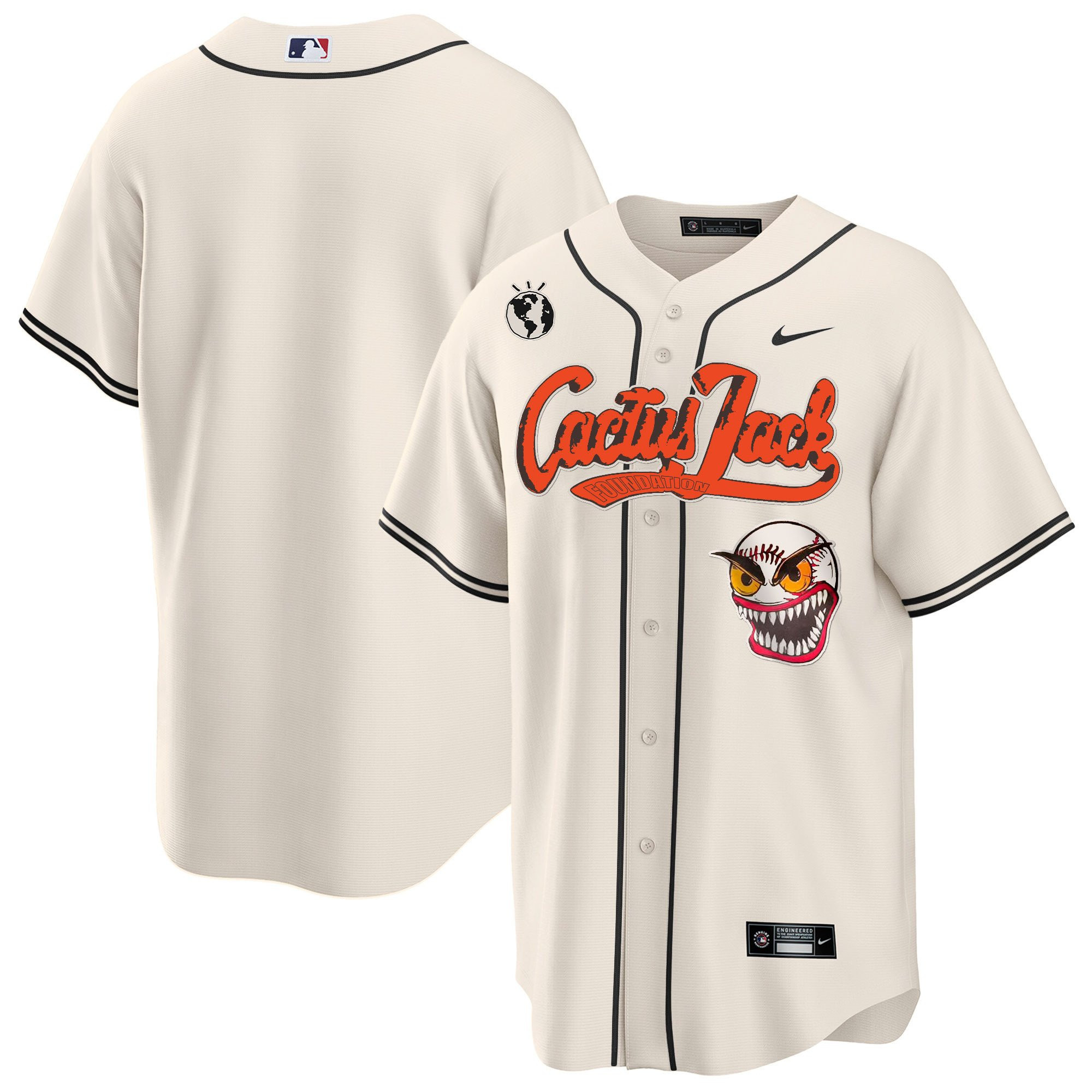 Houston Astros Cactus Jack Cream Men MLB Jersey Men's