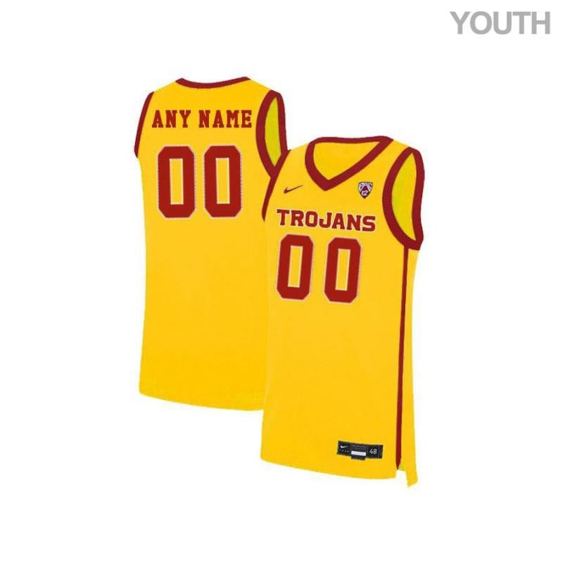 Elite Yellow USC Trojans Custom NCAA Jersey Youth