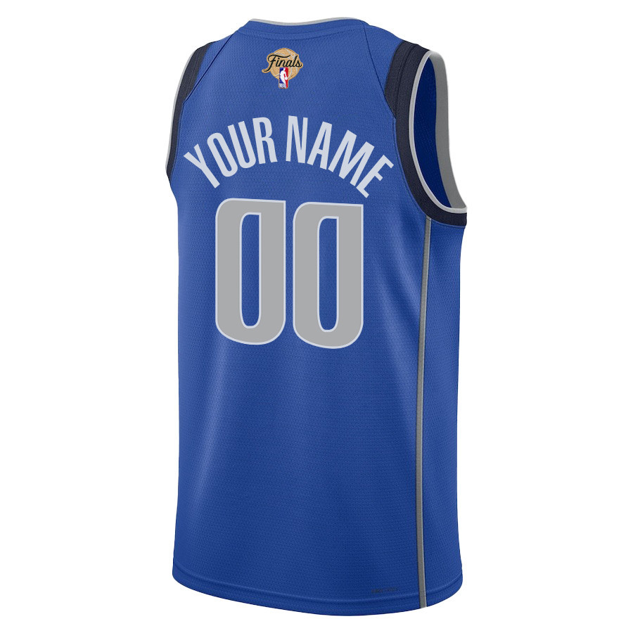 Dallas Mavericks 2024 FINALS PATCH Swingman Custom Icon Edition Blue NBA Jersey Men's