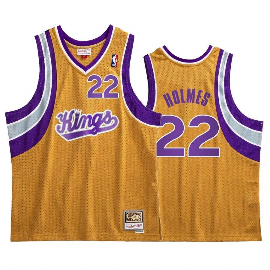 Richaun Holmes 22 Sacramento Kings Gold Hardwood Classics NBA Jersey Men's