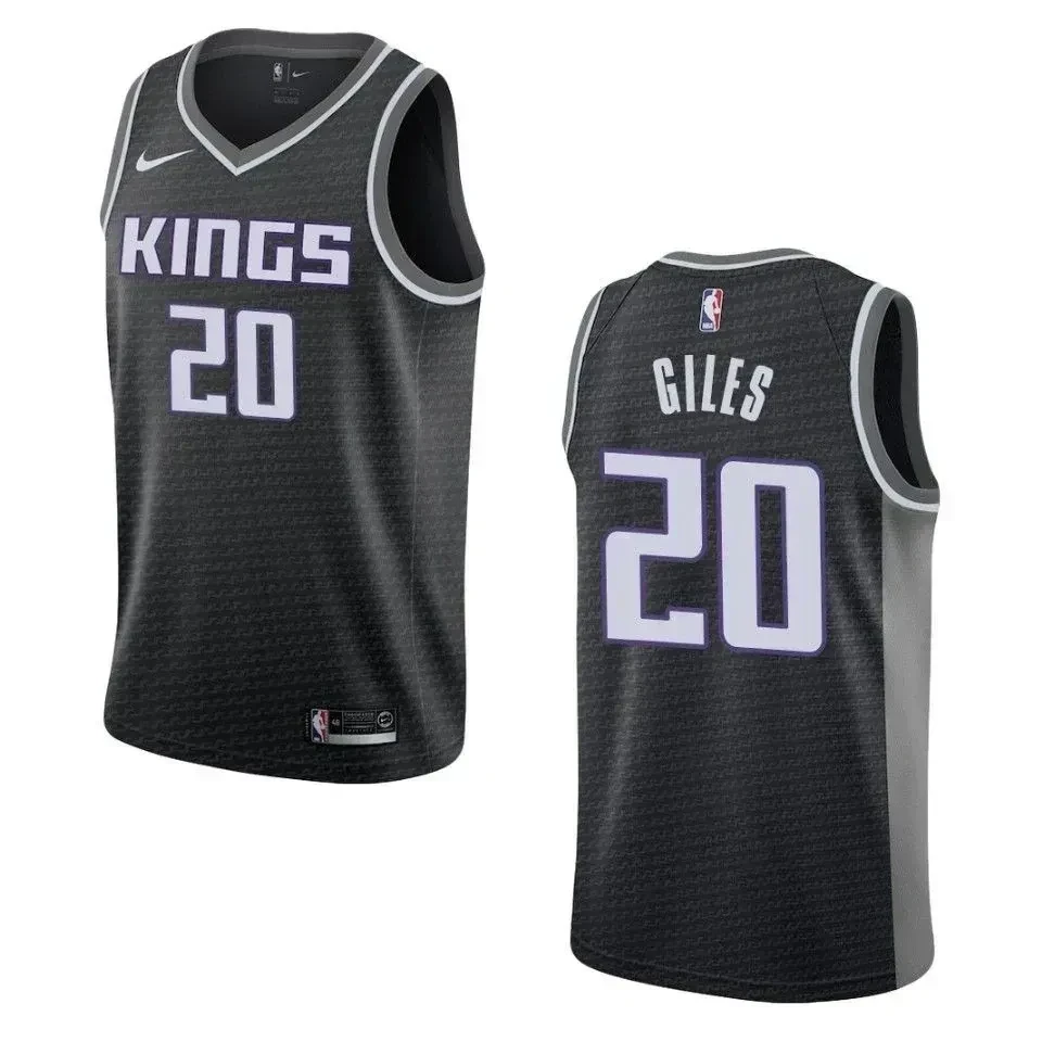 Sacramento Kings 20 Harry Giles Statement Swingman Black NBA Jersey Men's