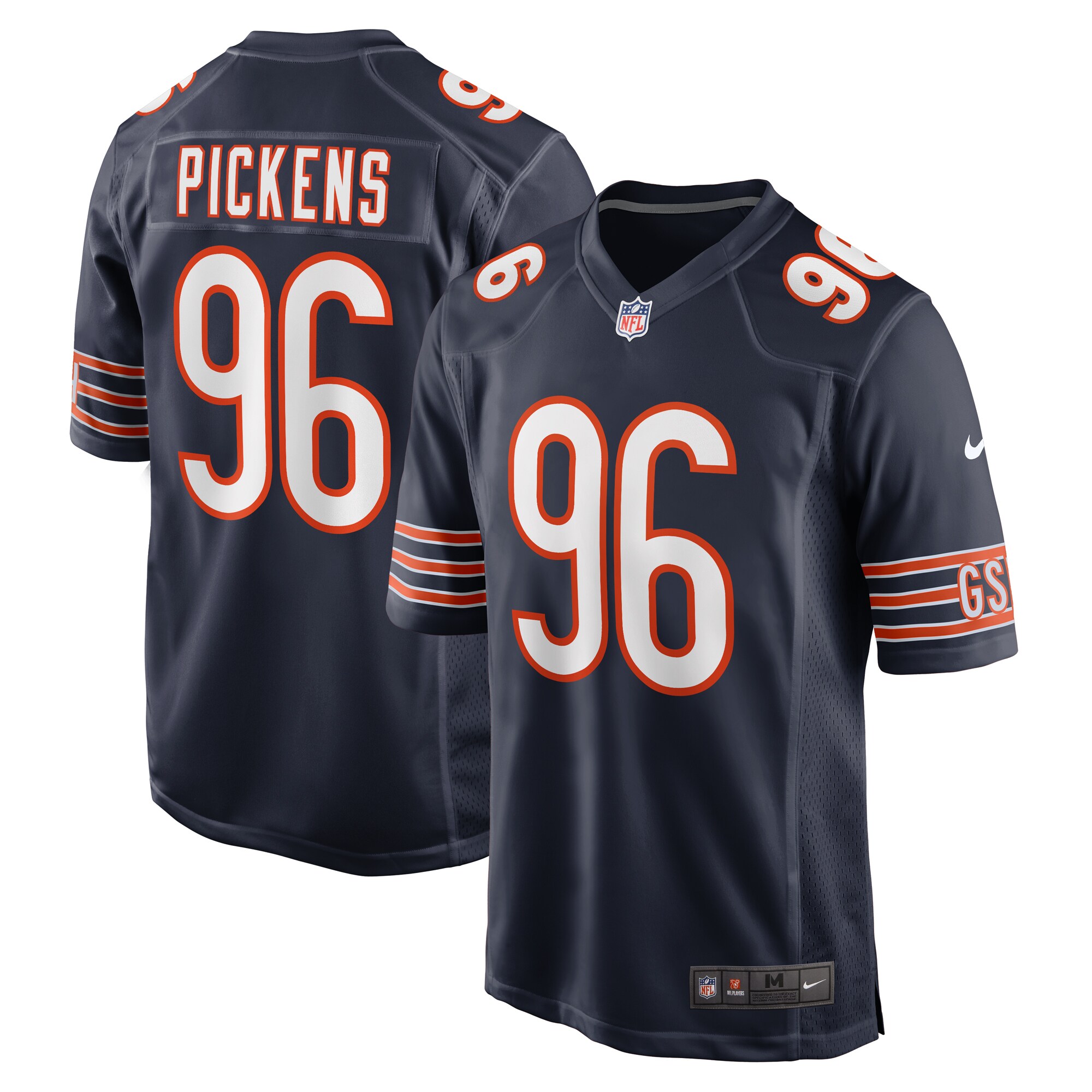 Chicago Bears Zacch Pickens Navy Team Game NFL Jersey Men's