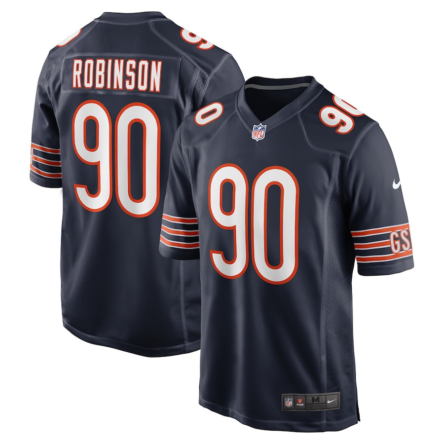 Dominique Robinson 90 Chicago Bears Game Navy NFL Jersey Men's