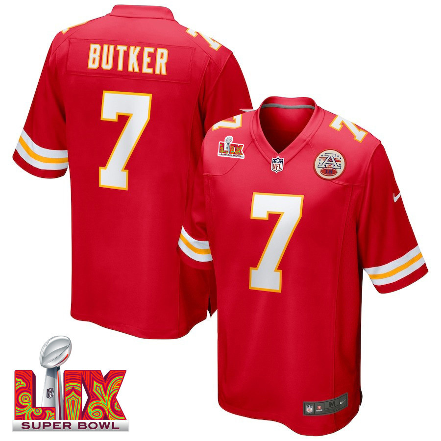 Harrison Butker #7 Kansas City Chiefs Super Bowl LIX Red NFL Jersey Men's