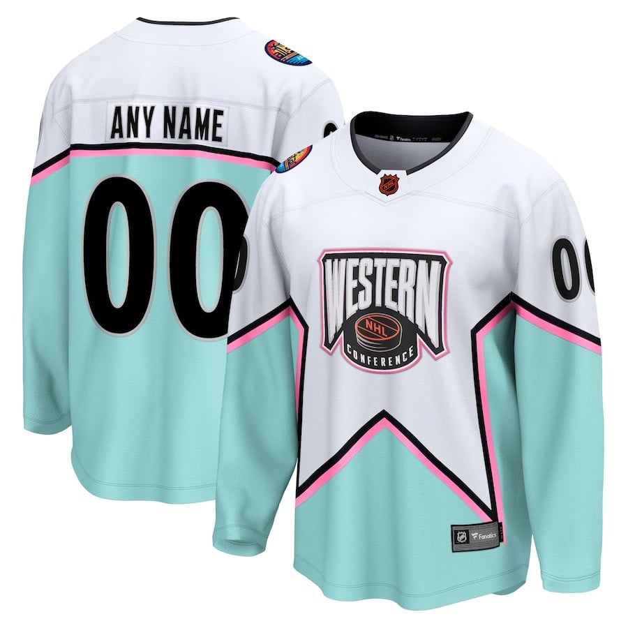 2023 All Star Game Logo Western Conference Custom White NHL Jersey Men's