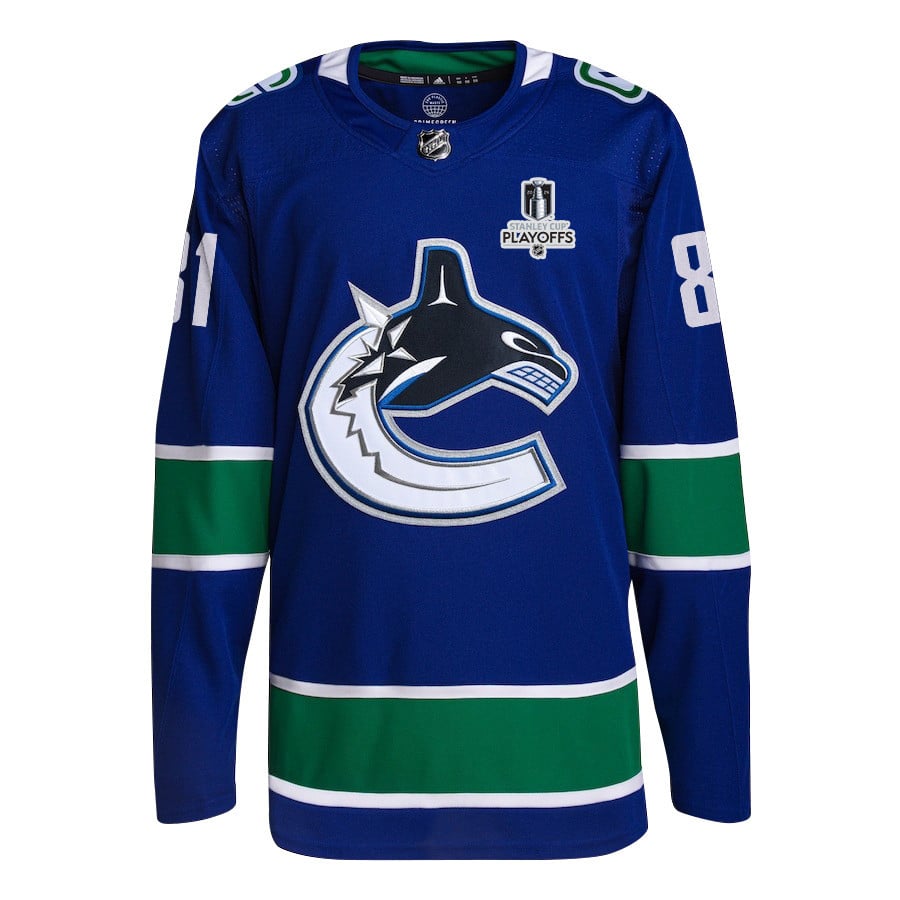 Dakota Joshua 81 Vancouver Canucks 2024 Playoffs Patch Home Blue NHL Jersey Men's