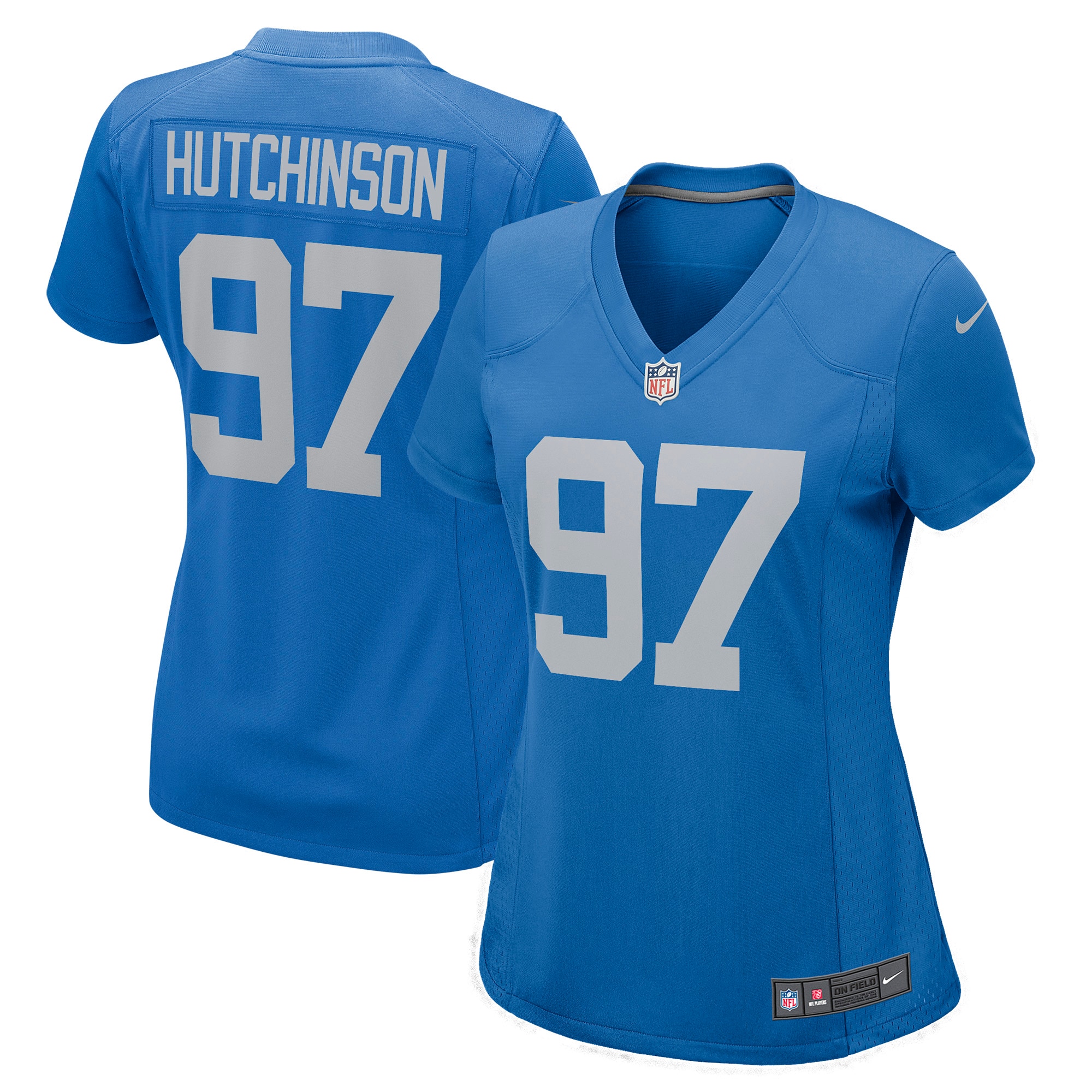 Detroit Lions Aidan Hutchinson Blue Player NFL Jersey Women's