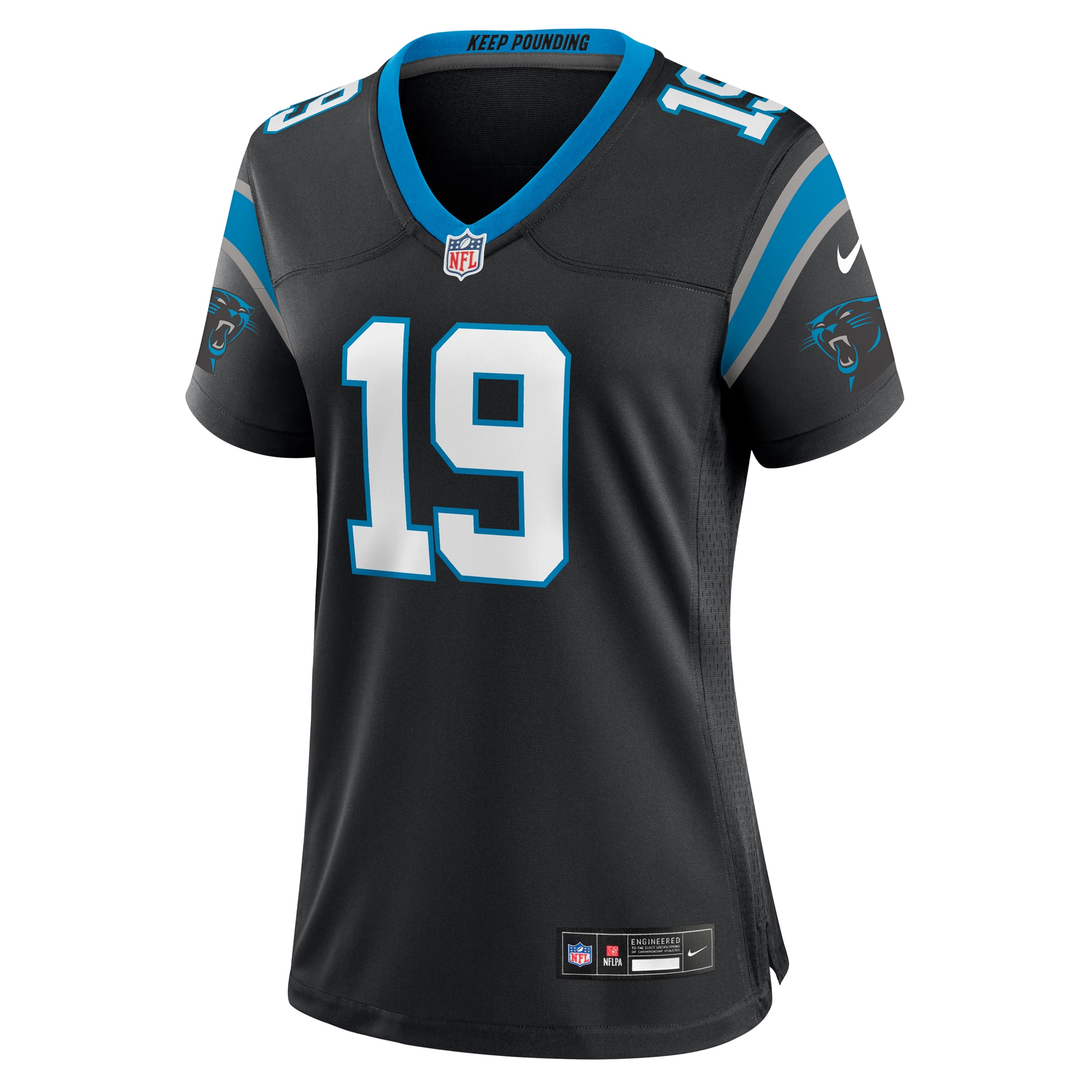 Carolina Panthers Adam Thielen Black Game Player NFL Jersey Women's
