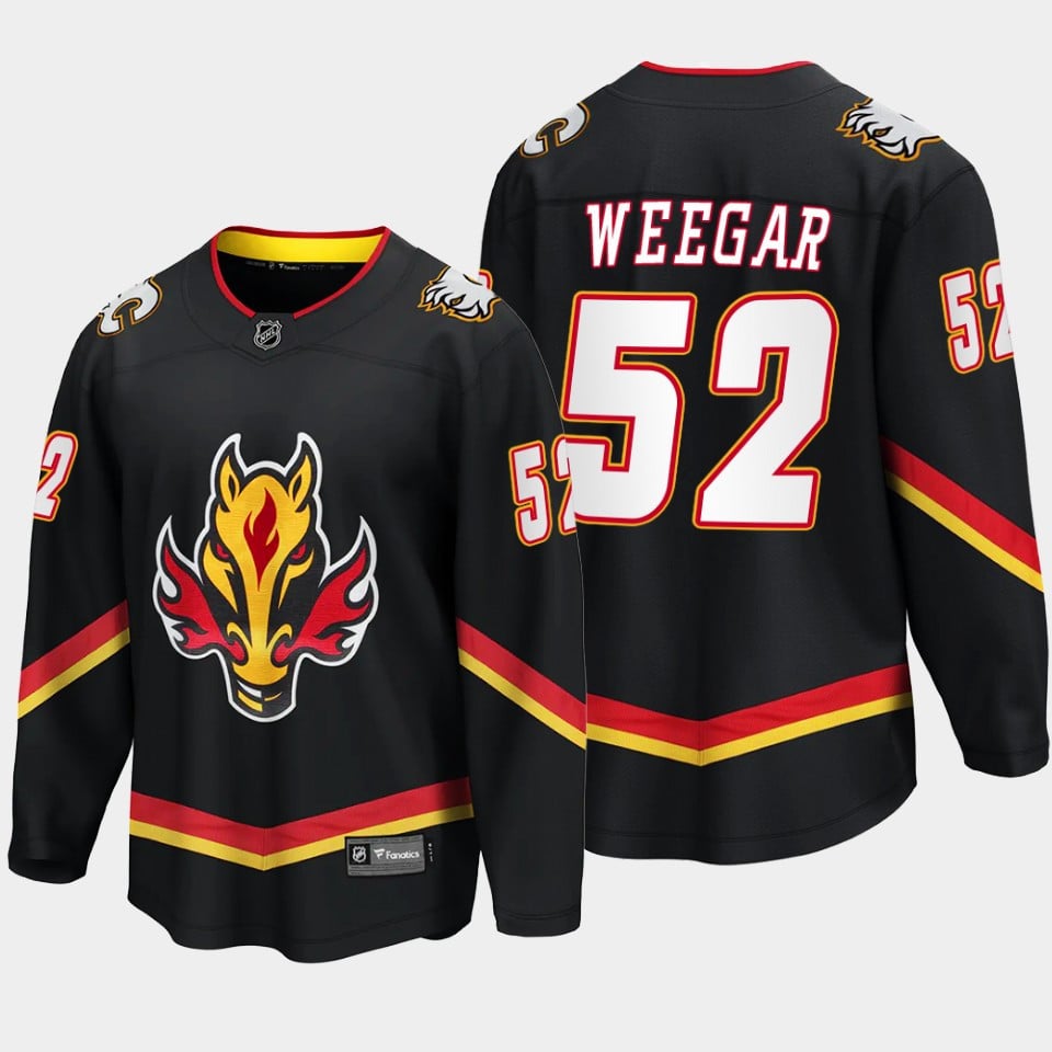 Calgary Flames MacKenzie Weegar 52 Alternate Black Breakaway Player NHL Jersey Men's
