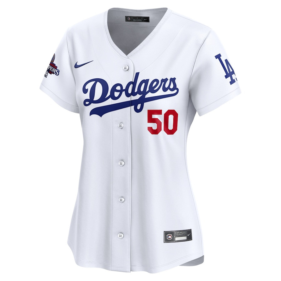 Mookie Betts 50 Los Angeles Dodgers 2024 World Series Champions Home Limited White MLB Jersey Women's