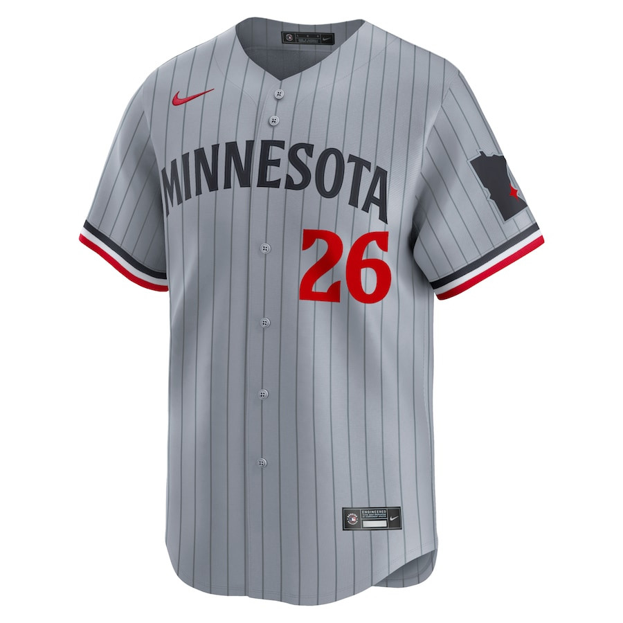 Max Kepler 26 Minnesota Twins Road Limited Gray MLB Jersey Men's
