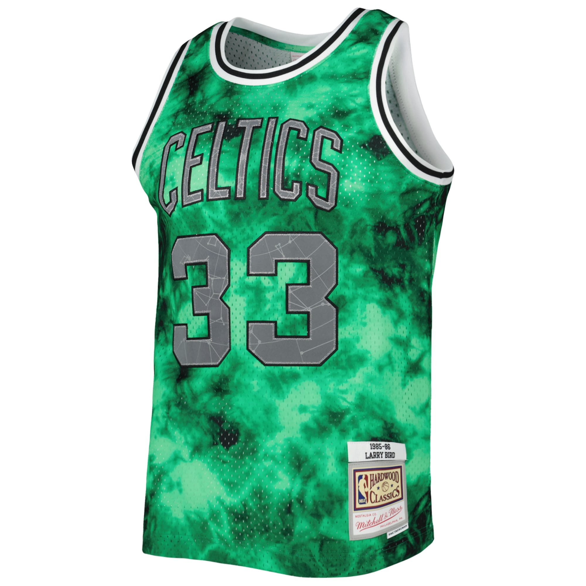 Mitchell Ness Larry Bird Kelly Green Boston Celtics 1985/86 Galaxy Swingman NBA Jersey Men's