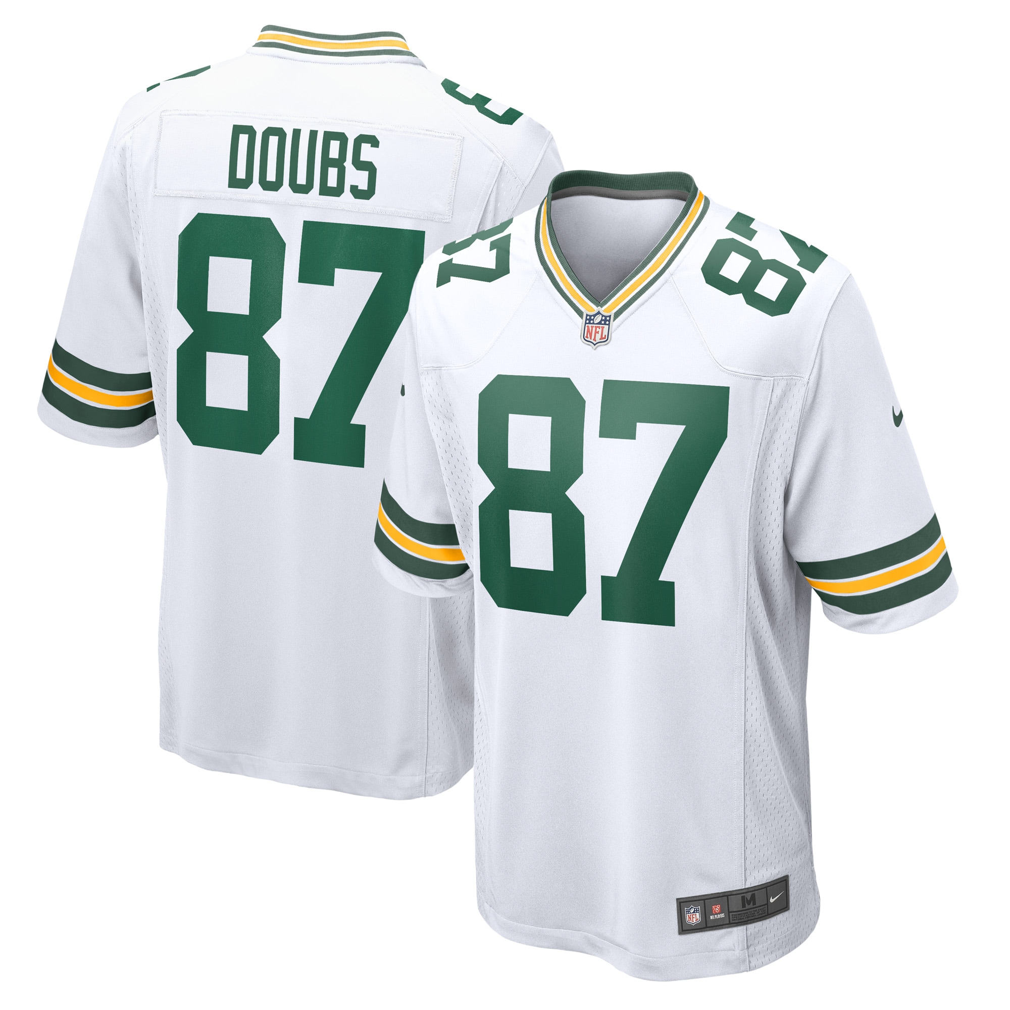 Green Bay Packers Romeo Doubs White Game Player NFL Jersey Men's