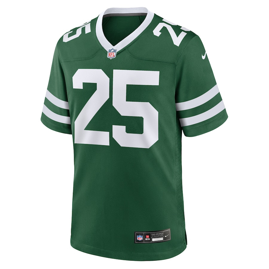 Israel Abanikanda 25 New York Jets Team Game Legacy Green NFL Jersey Men's