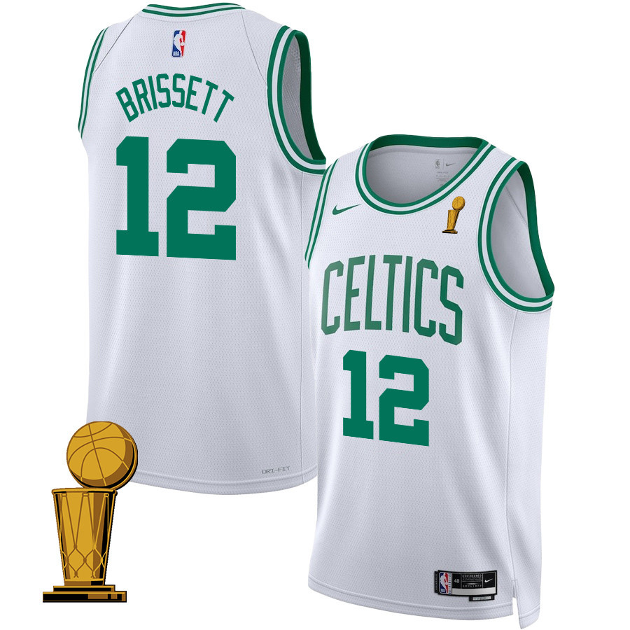 Oshae Brissett 12 Boston Celtics 2024 FINALS CHAMPIONS Swingman Association Editio White NBA Jersey Men's