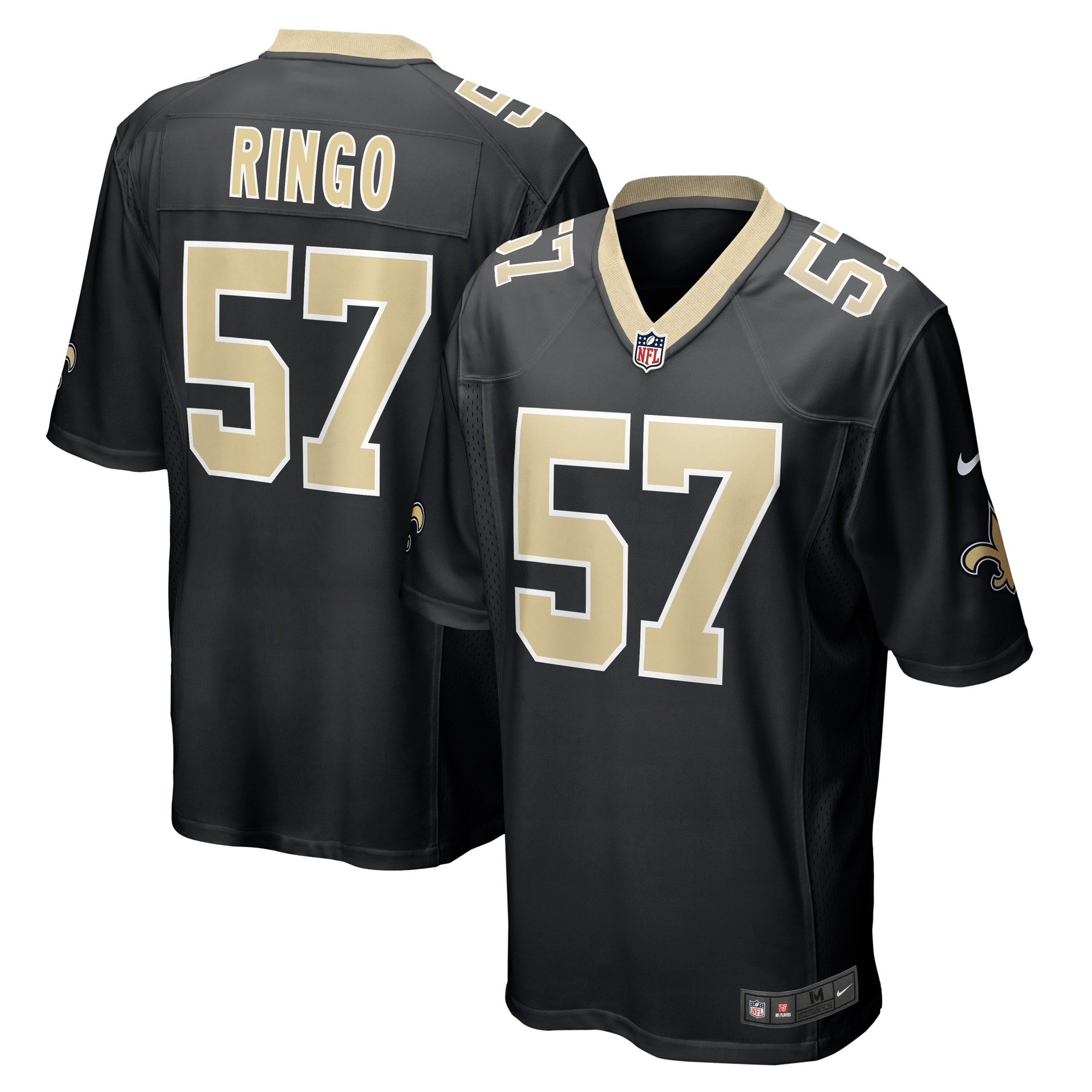 New Orleans Saints Christian Ringo Black Game Player NFL Jersey Men's