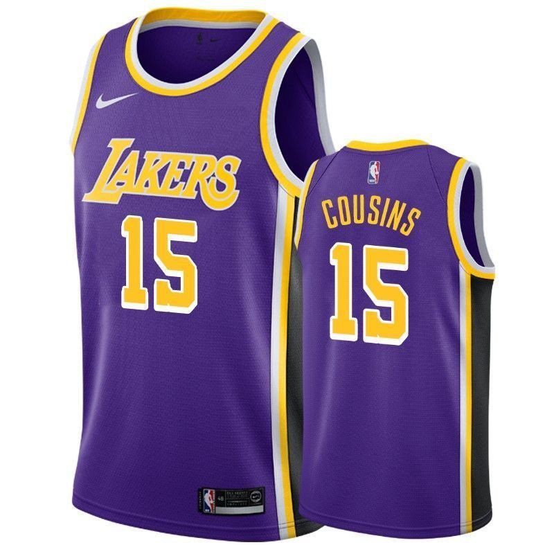 Los Angeles Lakers Demarcus Cousins 15 Statet NBA Jersey Men's