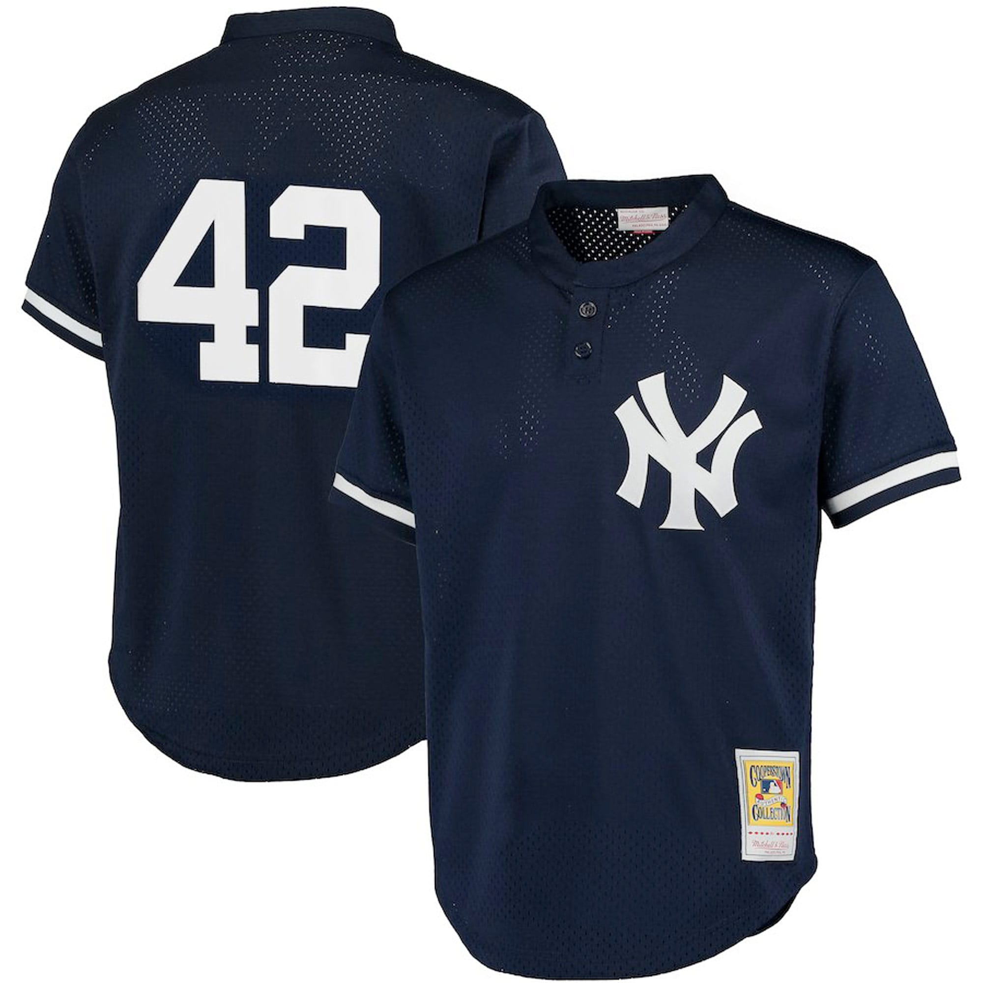 New York Yankees Mariano Rivera Mitchell Ness Navy Cooperstown Collection Big Tall Mesh Batting Practice MLB Jersey Men's