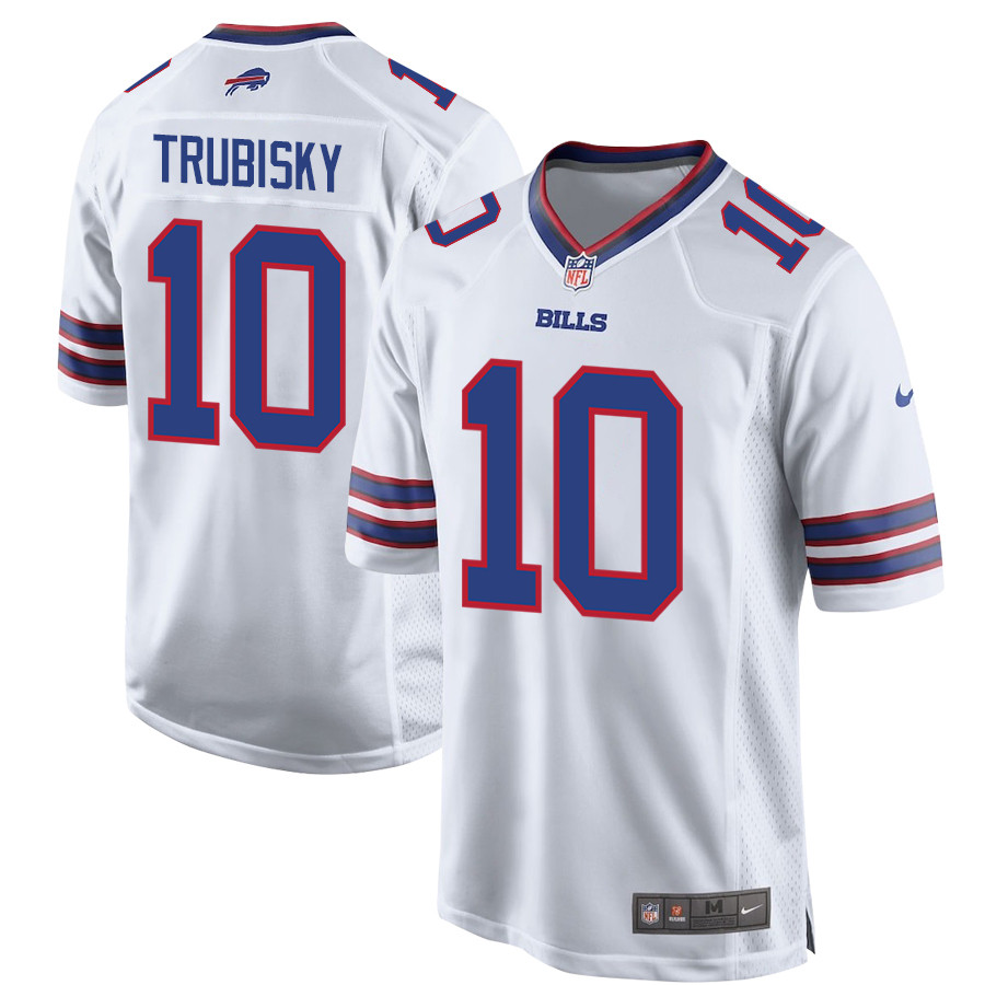 Mitch Trubisky 10 Buffalo Bills Team Game White NFL Jersey Men's