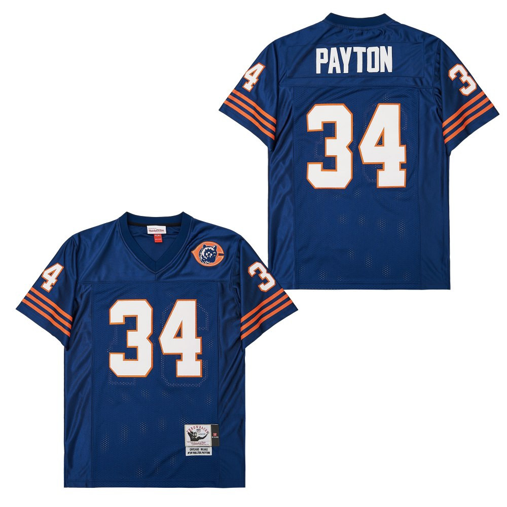 Walter Payton 34 Chicago Bears Retro Throwback Navy NFL Jersey Men's