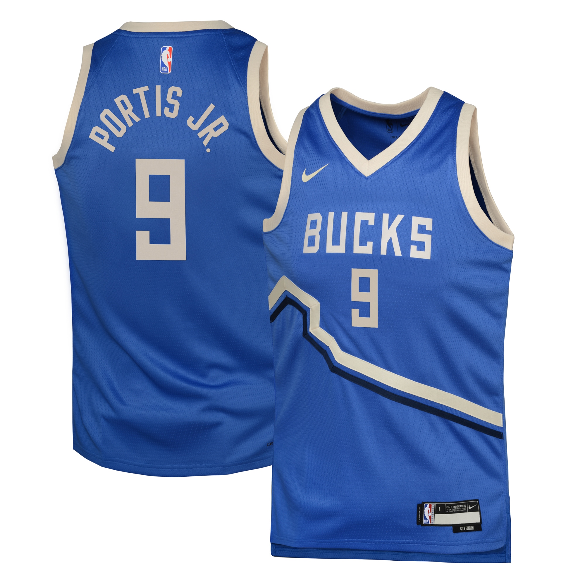 Milwaukee Bucks City Edition Swingman 2024 Royal Bobby Portis Jr NBA Jersey Youth