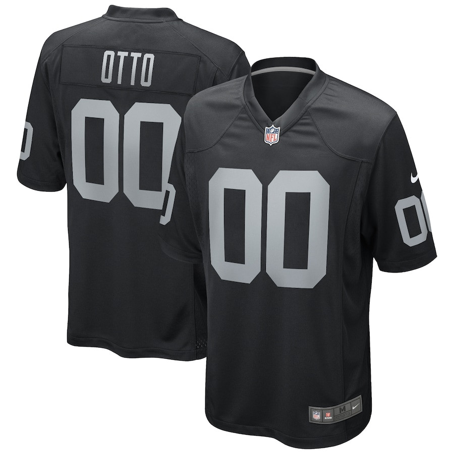 Jim Otto 00 Las Vegas Raiders Game Retired Player Black NFL Jersey Men's