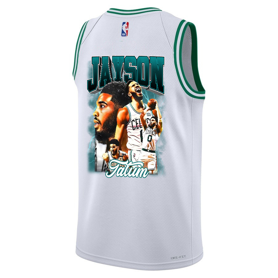 Jayson Tatum 0 Boston Celtics 2024 Legacy of The Legend Swingman Final Champions Patc White NBA Jersey Men's