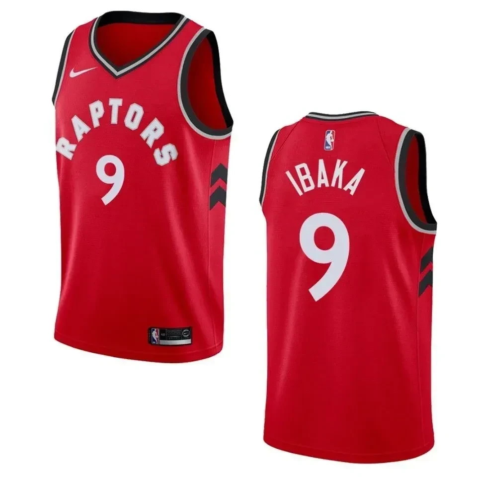 Toronto Raptors 9 Serge Ibaka Icon Swingman Red NBA Jersey Men's