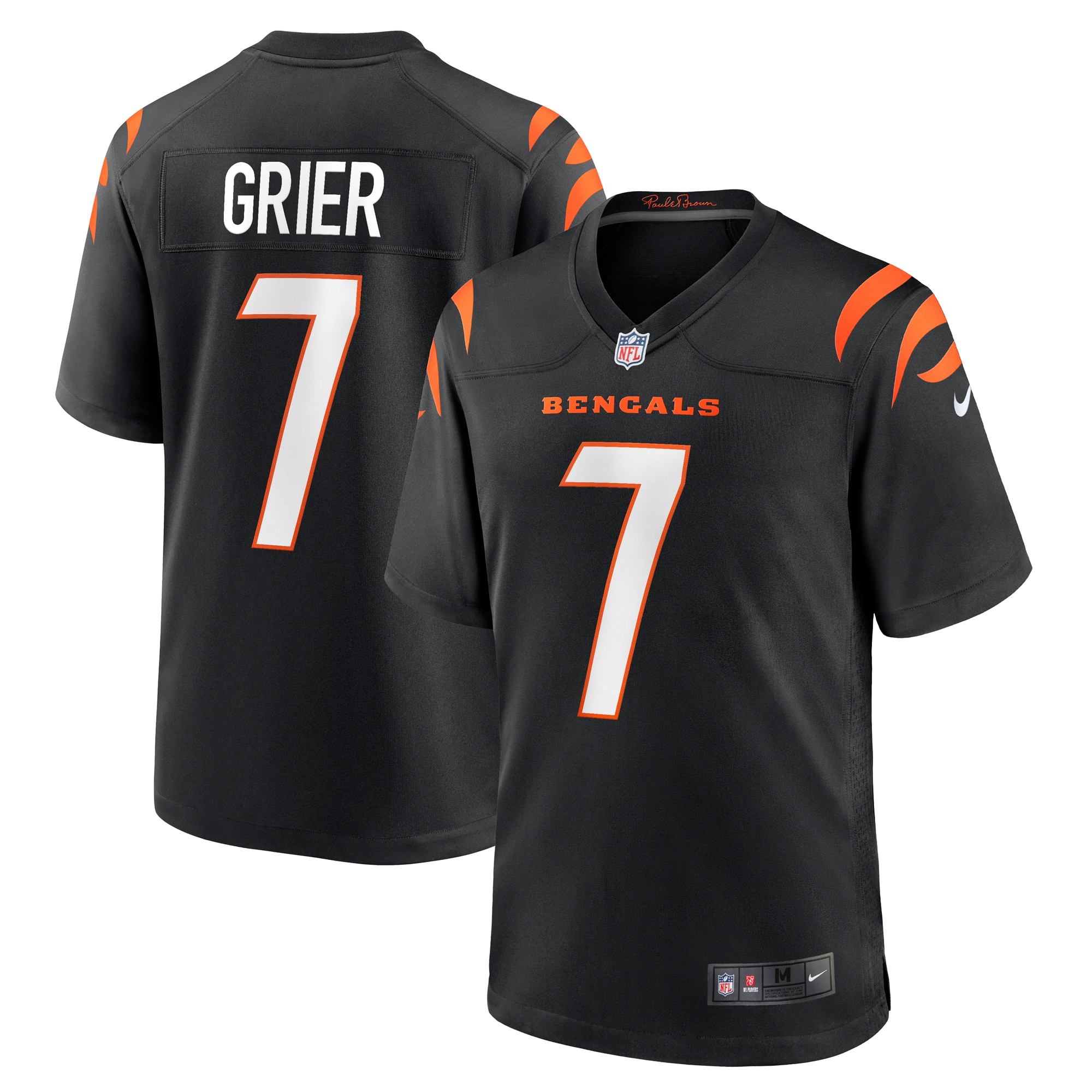 Cincinnati Bengals Will Grier Black Team Game NFL Jersey Men's