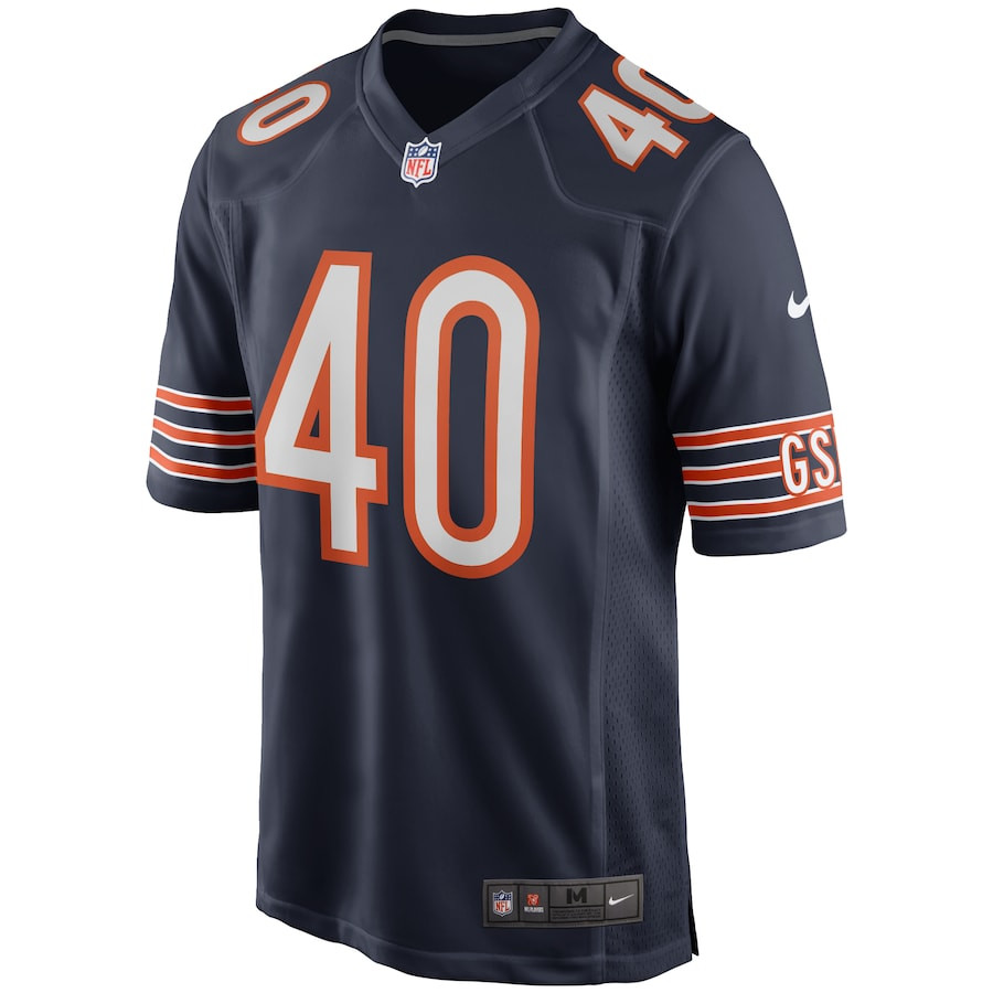 Gale Sayers 40 Chicago Bears Game Retired Navy NFL Jersey Men's