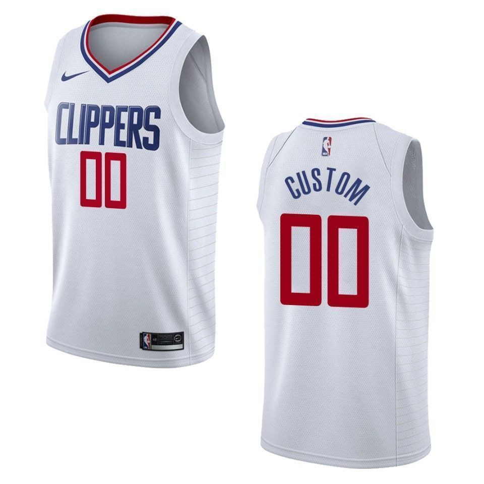 Los Angeles Clippers 00 Custom Association Swingman White NBA Jersey Men's